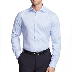 Men’s Blue Tommy Hilfiger Slim fit wrinkle resistant button down dress shirt.